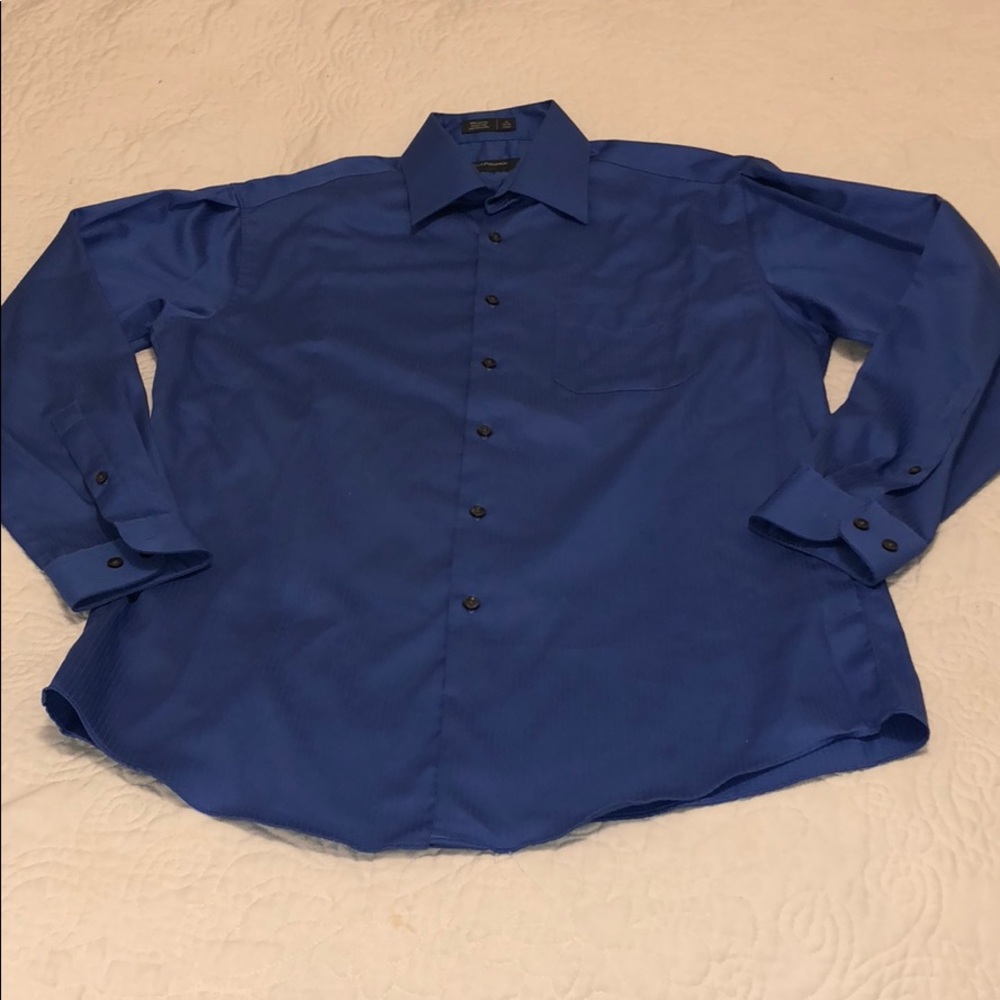 Perry Ellis Portfolio Cobalt Blue Dress Shirt